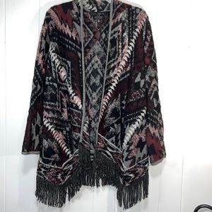 Lucky Brand Open Fringe Cardigan S
